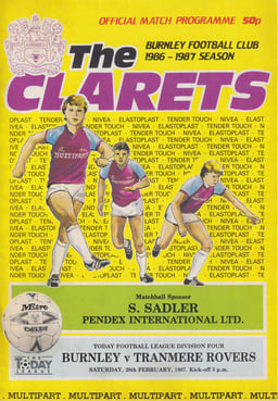 Burnley v Tranmere Rovers Match Programme 1987-02-28
